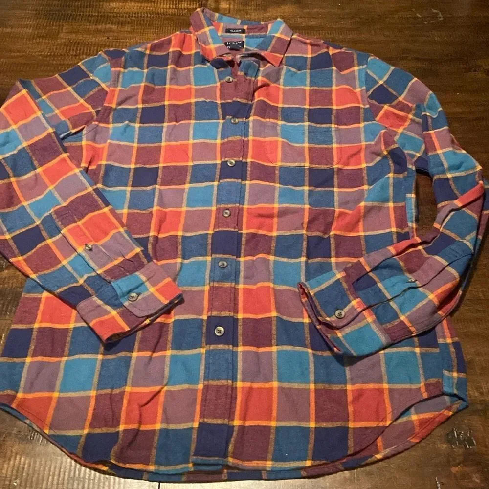 J. Crew Flannel Button Up Shirt Medium